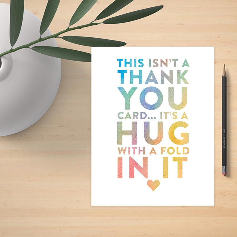 Andaz Press Funny Jumbo Thank You Card With Envelope 8.5 x 11 inch, Big Greeting Card, Hug With A Fold In It, 1-Pack, Huge Large Group Greeting Card, Includes Envelope Large Thank You Card - Image 4